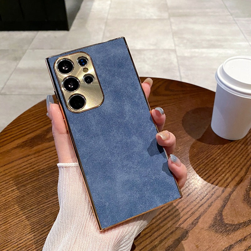 Stylish Electroplated Leather Shockproof Phone Case for Samsung