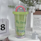 Rainbow plastic water cup