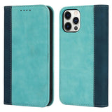 Colorblock Calf Pattern Magnetic Case for iPhone