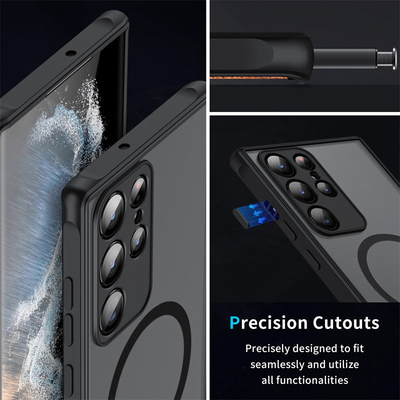 Magnetic Skin-Friendly Frosted Drop-Proof Full-Coverage Phone Case for Samsung