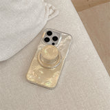 High-grade Gradient Tin Foil Pattern With Magnetic Holder Case For iPhone