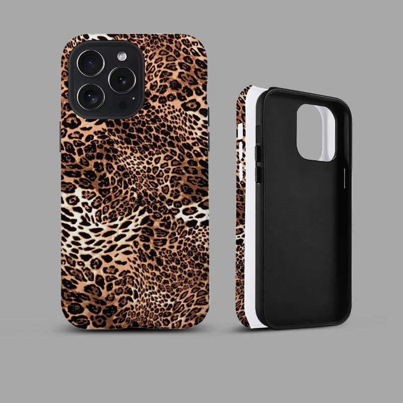 Printed And Painted Leopard Print Frosted All-Inclusive Case for iPhone