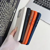 Genuine Leather Magnetic Business Case For iPhone