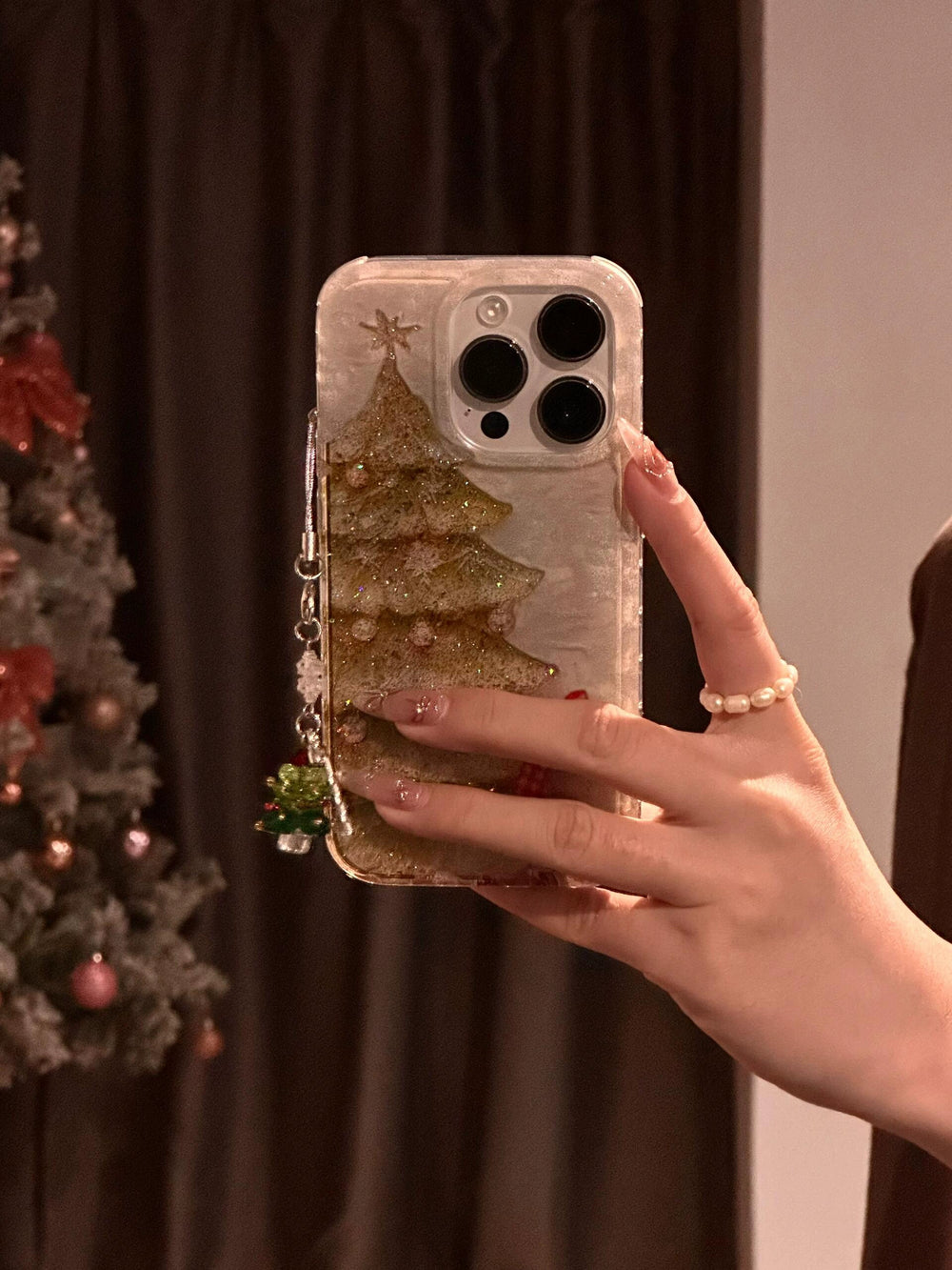 Semi-transparent bow Christmas tree Case for iPhone