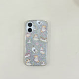 Silver Foil Glitter Cat Case for iPhone