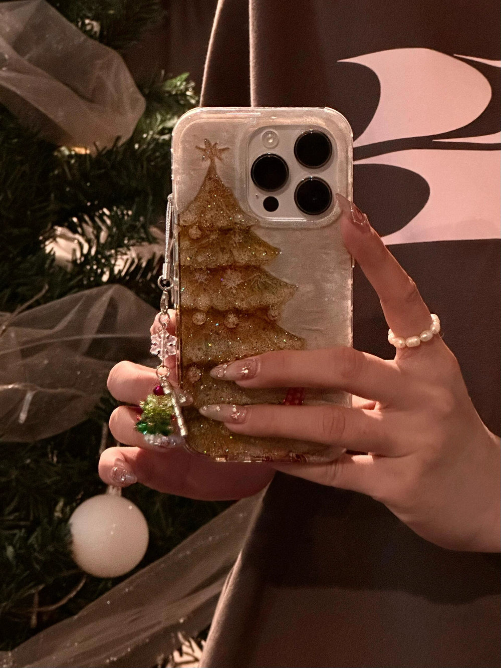 Semi-transparent bow Christmas tree Case for iPhone