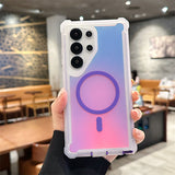 Space-Themed Gradient Magnetic Four-Corner Shockproof Phone Case for Samsung