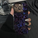 New Dark Night Purple Flower Phone Case for IPhone