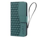 Leather 3D Geometric Pattern Wallet, Card Holder, Phone Case 3-In-1 for Samsung