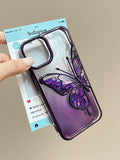 High-grade feather yarn electroplating quicksand butterfly Case for iPhone