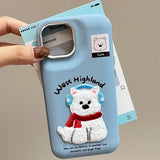 Soft and cute embroidered West Highland Case for iPhone