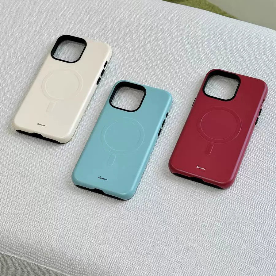 Film magnetic solid color creative double-layer frosted case for iPhone