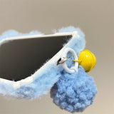 Funny And Cute Blue Bread Mouse Autumn And Winter Plush Case For iPhone