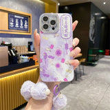 New Year Fortune Bag Stand Plush Bracelet Case for iPhone