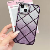 Light luxury Electroplating Three-Dimensional Diamond Glitter Case For iPhone