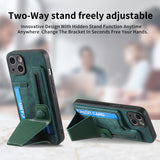 Multi-angle slide rail leather card holder protective Case for iPhone