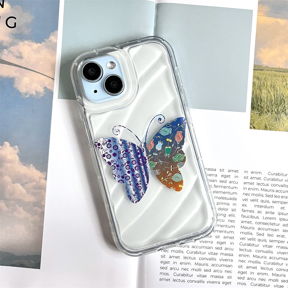 Water Ripple And Butterfly Soft Case For iphone