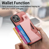 Multi-angle slide rail leather card holder protective Case for iPhone