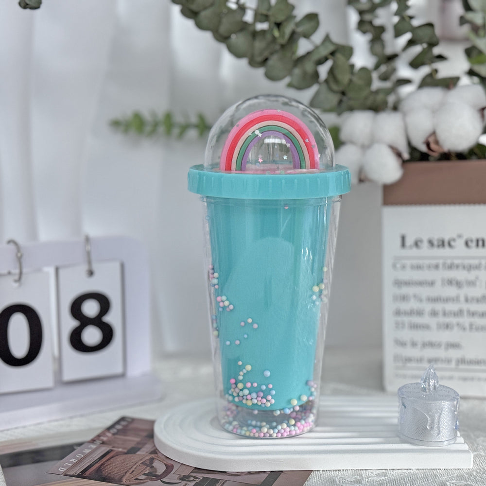 Rainbow plastic water cup