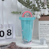 Rainbow plastic water cup