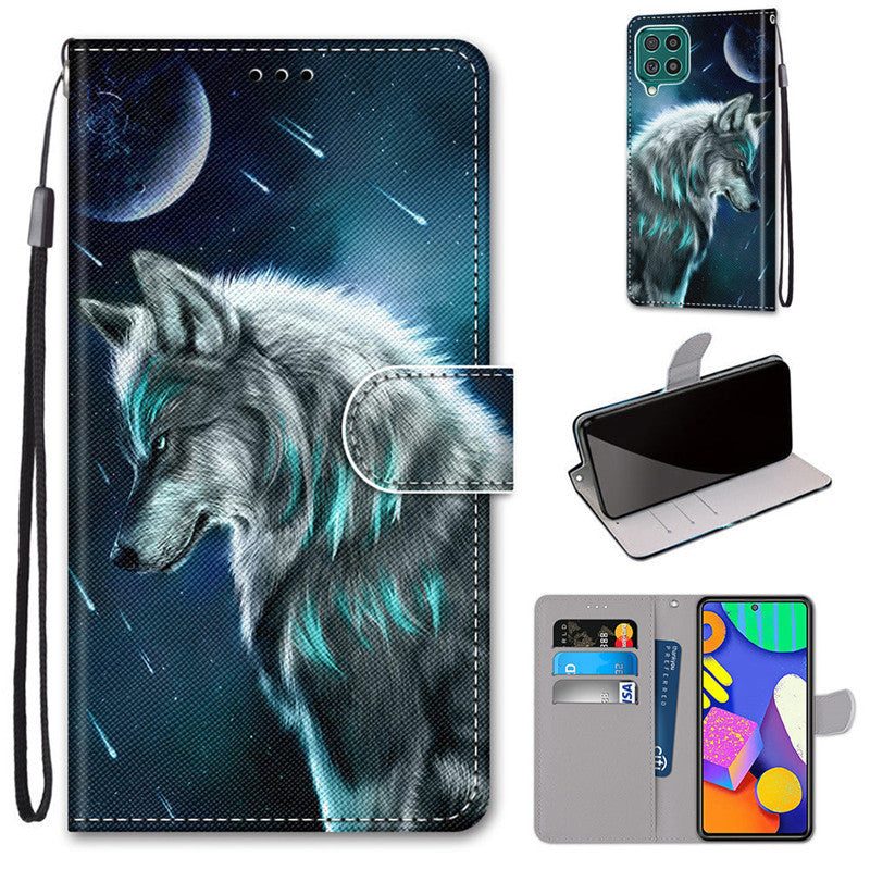 New Painted Leather Flip Phone Case with SIM Card Slot for Samsung