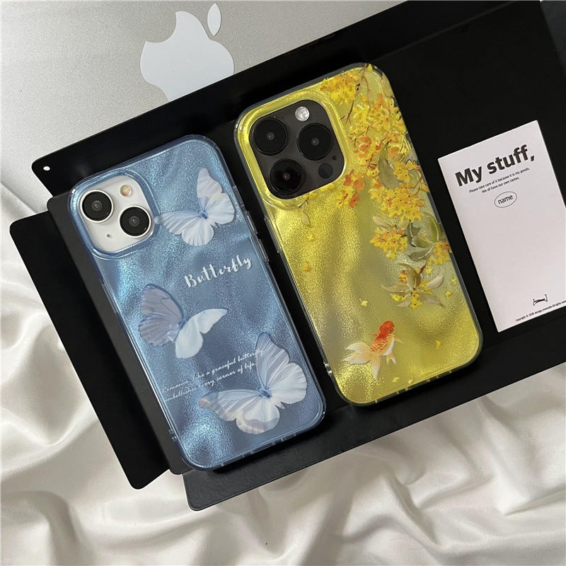 New Chinese Style Csmanthus Goldfish Butterfly Case For iPhone