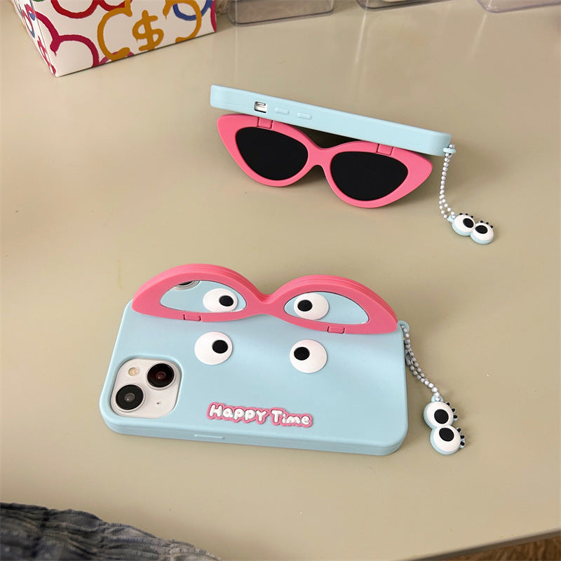 Personalized Sunglasses Expression Silicone Case For iPhone