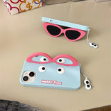 Personalized Sunglasses Expression Silicone Case For iPhone