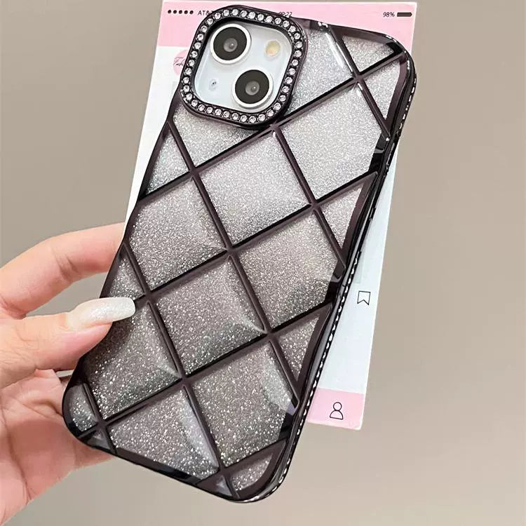 Light luxury Electroplating Three-Dimensional Diamond Glitter Case For iPhone