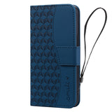 Leather 3D Geometric Pattern Wallet, Card Holder, Phone Case 3-In-1 for Samsung