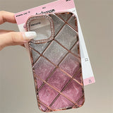 Light luxury Electroplating Three-Dimensional Diamond Glitter Case For iPhone