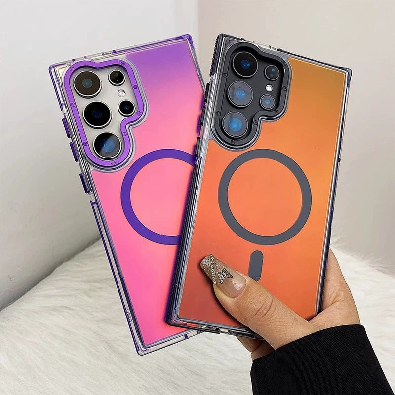 New Frosted Gradient Magnetic Shockproof Phone Case for Samsung