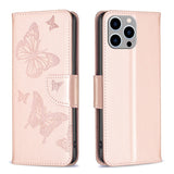 Butterfly Embossed Leather Flip Case for iPhone