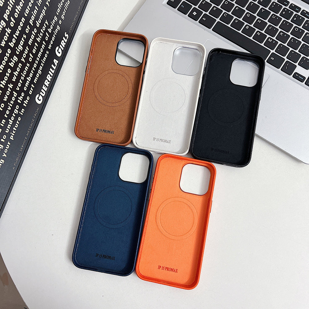 Genuine Leather Magnetic Business Case For iPhone