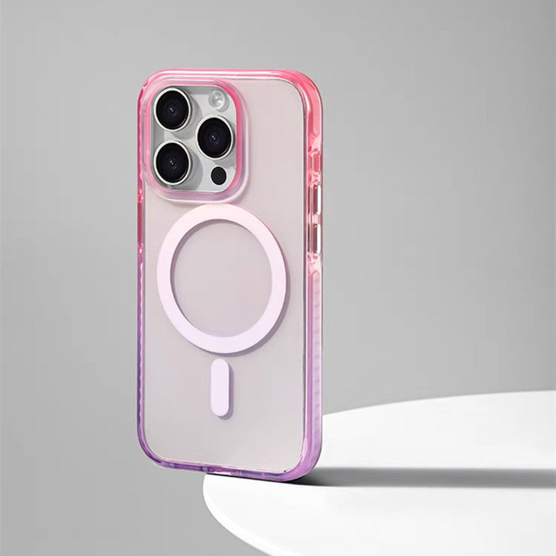 Magnetic Gradient Color Transparent Case for iPhone