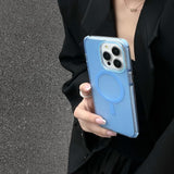 Frosted solid color electroplated buttons case for iPhone