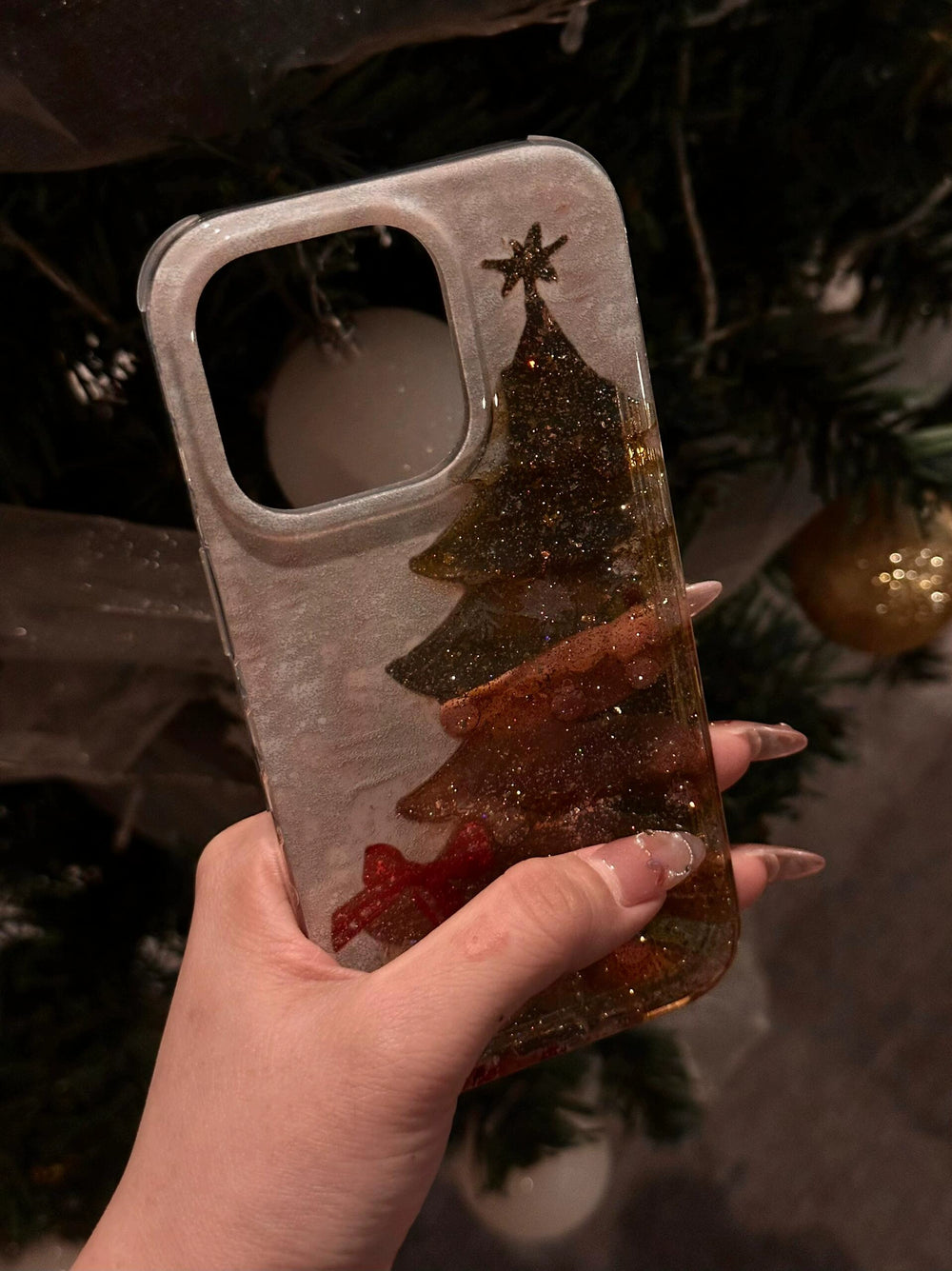 Semi-transparent bow Christmas tree Case for iPhone