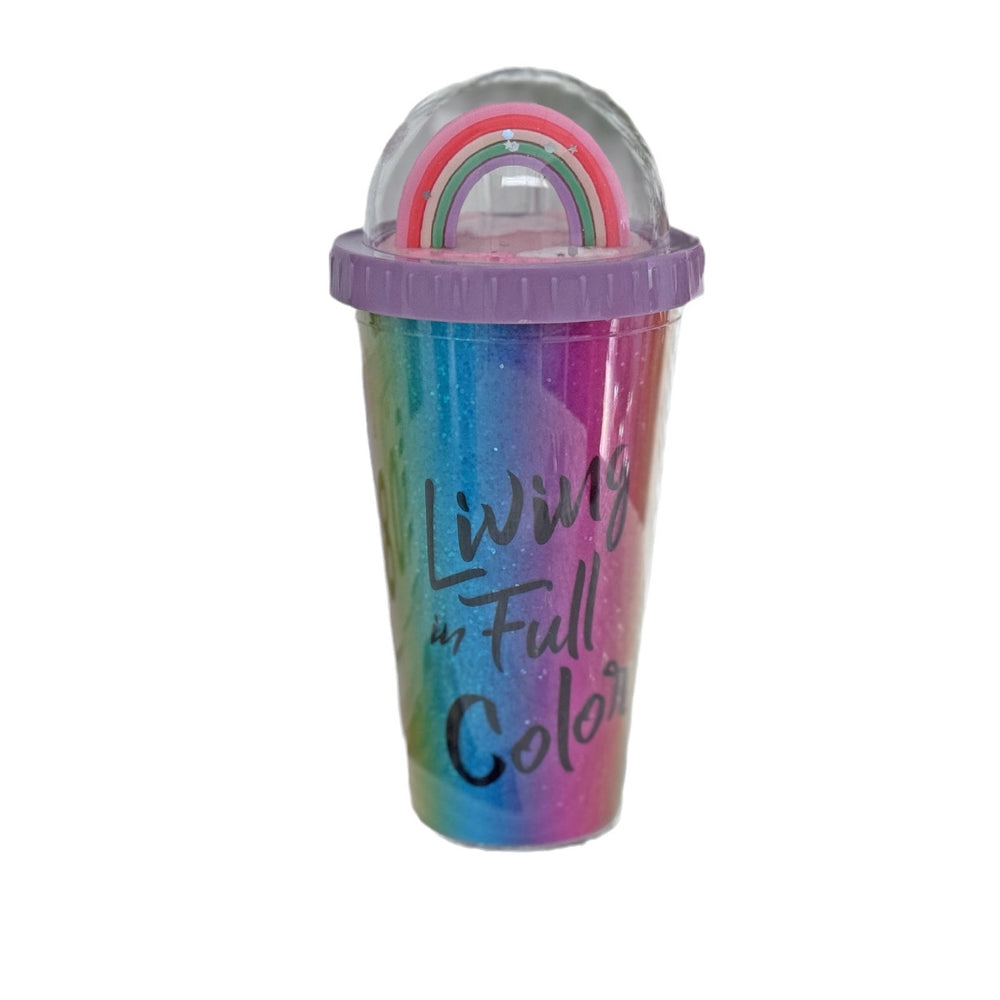 Rainbow plastic water cup