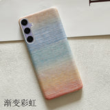 Gradient color half leather Case for iPhone