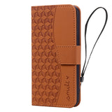 Leather 3D Geometric Pattern Wallet, Card Holder, Phone Case 3-In-1 for Samsung