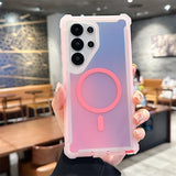 Space-Themed Gradient Magnetic Four-Corner Shockproof Phone Case for Samsung