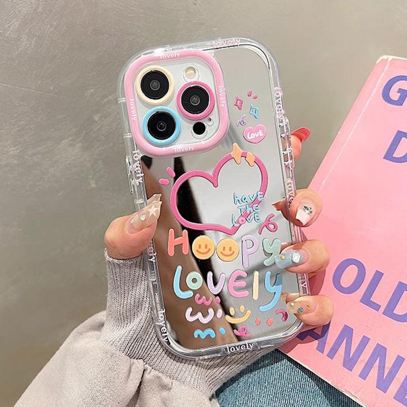 Pink Heart Phone Case Cute Protective Cover for iPhone
