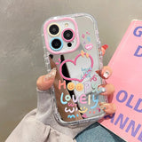 Pink Heart Phone Case Cute Protective Cover for iPhone