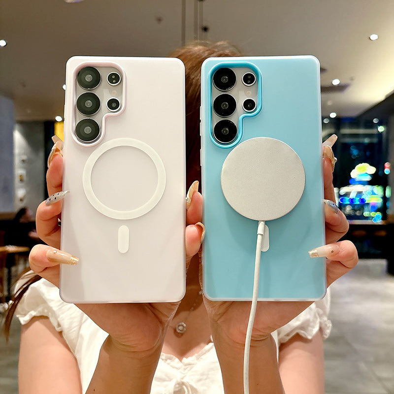 Jelly-like frosted magnetic phone case for Samsung