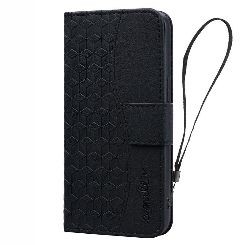 Leather 3D Geometric Pattern Wallet, Card Holder, Phone Case 3-In-1 for Samsung