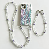 Dreamy Feather Star Chain Crossbody Wrist Bead Chain Case for iPhone