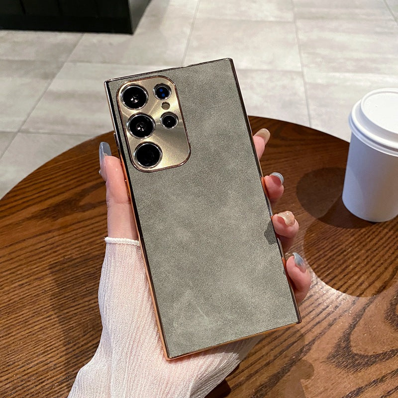 Stylish Electroplated Leather Shockproof Phone Case for Samsung