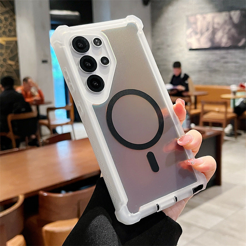 Space-Themed Gradient Magnetic Four-Corner Shockproof Phone Case for Samsung