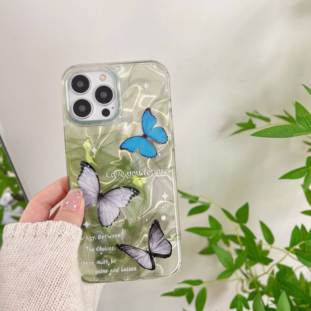 ins New Water Ripple Butterfly Case For iPhone