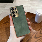 Stylish Electroplated Leather Shockproof Phone Case for Samsung